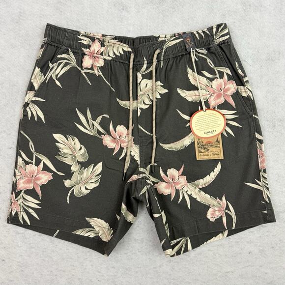 Faherty Shorts Mens Medium Island Orchid Drawstring Pull On 6.5" Inseam NEW - Picture 3 of 14